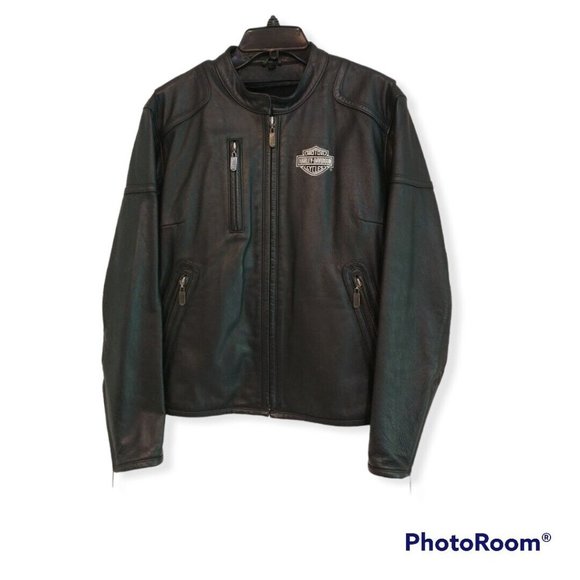 Women's Large L Harley-Davidson Leather Jacket With Liner - Picture 2 of 8